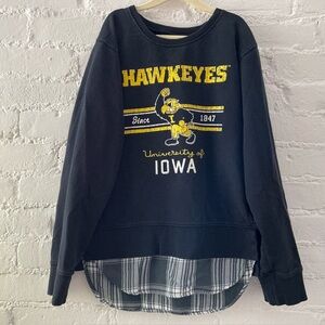 Vintage Youth Iowa Hawkeyes Graphic Pullover Sweatshirt 100% Organic Cotton 12